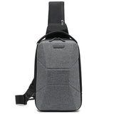 Men's Motorcycle Design Chest Bag Waterproof Travel Sling Bag With USB Port Lightweight Hard Shell Safe Shoulder Bag For Male