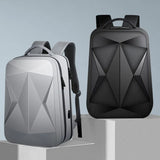 Large Capacity Hard Shell Computer Backpack Laser Rhomboid Business Backpack Men's Business Fashion Waterproof Travel Backpack