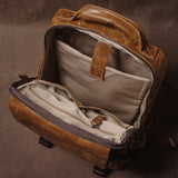 GURO Men's Genuine Leather Backpack Top Cowhide Outdoor Travel Bag Luxury Trendy Student School Bag Business Laptop Computer Bag