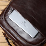 NZPJ Retro Genuine Leather Men's Backpack Fashion Backpack Top Layer Cowhide Computer Backpack Large Capacity Travel Bag