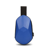 New Men's and Women's Crossbody Bag Hard Shell Shoulder Bag Cool Motorcycle Riding Bag USB Headphone Port Fashion Chest Bag