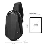 Hard Shell EVA Men's Bag Shoulder Bag Anti-theft Waterproof Male Crossbody Bag Casual Short Trip Chest Pack USB Charging