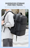 Men's Backpack for Business Trips, Large Capacity, Expandable, Multifunctional Vacuum Compression Travel Backpack for Men