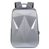 Large Capacity Hard Shell Computer Backpack Laser Rhomboid Business Backpack Men's Business Fashion Waterproof Travel Backpack