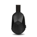 New Men's and Women's Crossbody Bag Hard Shell Shoulder Bag Cool Motorcycle Riding Bag USB Headphone Port Fashion Chest Bag