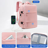 Women Travel Backpack Teenage girl USB charging Business Laptop Backpack With shoe bag 16.5 inch Waterproof School Backpack
