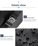 Kingsons 2026 Men's Waterproof Chest Bag 9.7 Inch Tablet Sling Crossbody Business Bag with Concise Design Black