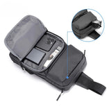 Kingsons 2026 Men's Waterproof Chest Bag 9.7 Inch Tablet Sling Crossbody Business Bag with Concise Design Black