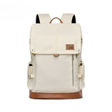 Lee Brand Large Capacity Flip Leather 16 inch Laptop School Bag for Student, Men Women Outdoor Waterproof Oxford Travel Backpack