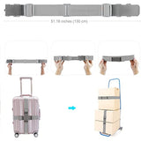 2 PCS High Elastic Luggage Straps with Anti-Pinch Buckles, Heavy Duty Bag Bungees Travel Accessories, One Short and One Long,Gray