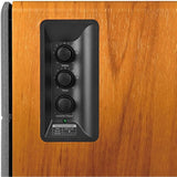 Hseok R1280DB Powered Bluetooth Bookshelf Speakers - Optical Input - Wireless Studio Monitors - 4 Inch Near Field Speaker - 42w RMS - Wood Grain
