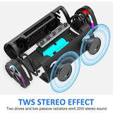 Hseok Bluetooth Speakers V40 Portable Wireless Speaker V5.0 with 24W Loud Stereo Sound, TWS, 24H Playtime & IPX7 Waterproof, Suitable for Travel, Home&Outdoors