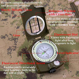 Hseok Military Lensatic Sighting Compass, Compass Survival Tactical Compass Backpacking Compass Compact Handheld Compass with Carry Bag, Waterproof Boy Scout Compass for Hiking Camping Hunting Outdoor