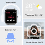 ZINMARK Smart Watch, Fitness Tracker with Heart Rate Monitor, Blood Pressure, Blood Oxygen Tracking, 1.4 Inch Touch Screen Smartwatch Fitness Watch for Women Men Compatible with Android iOS