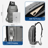 Sling Crossbody Bag Rivet Crossbody Bags for Travel Bag Anti-theft USB Charging Water Repellent Shoulder Bag