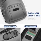 Sling Crossbody Bag Rivet Crossbody Bags for Travel Bag Anti-theft USB Charging Water Repellent Shoulder Bag