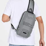 Sling Crossbody Bag Rivet Crossbody Bags for Travel Bag Anti-theft USB Charging Water Repellent Shoulder Bag