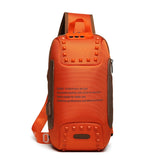 Sling Crossbody Bag Rivet Crossbody Bags for Travel Bag Anti-theft USB Charging Water Repellent Shoulder Bag