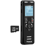 Hseok 72GB Digital Voice Recorder Voice Activated Recorder for Lectures Meetings - aiworth 5220 Hours Sound Audio Recorder Dictaphone Recording Device with Playback,MP3 Player,Password,Variable Speed