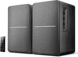 Hseok R1280DB Powered Bluetooth Bookshelf Speakers - Optical Input - Wireless Studio Monitors - 4 Inch Near Field Speaker - 42w RMS - Wood Grain